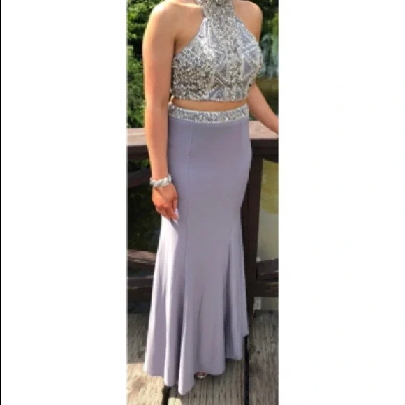 Two Piece Prom Dress | Color: Gray | Size: S | Meganmoraitis15's Closet